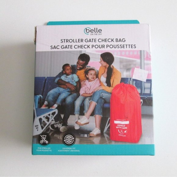 Belle On The Go Red Stroller Gate Check Bag Air Travel Cover New In Box - Picture 1 of 10